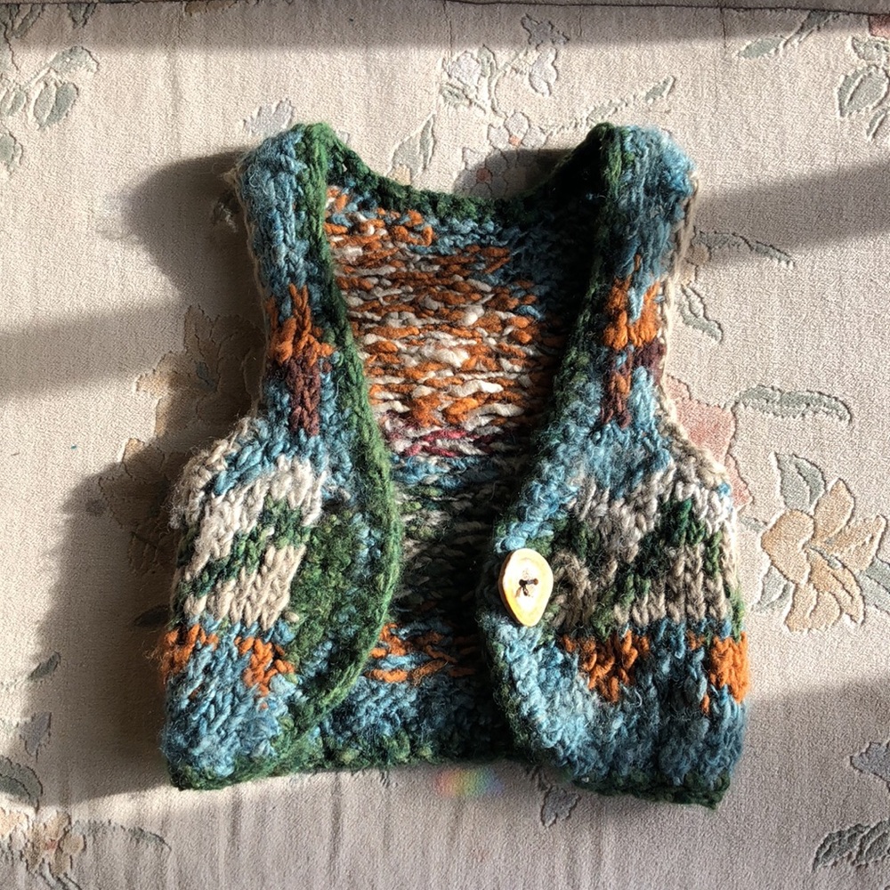 Soft colorful vintage handmade children’s vest